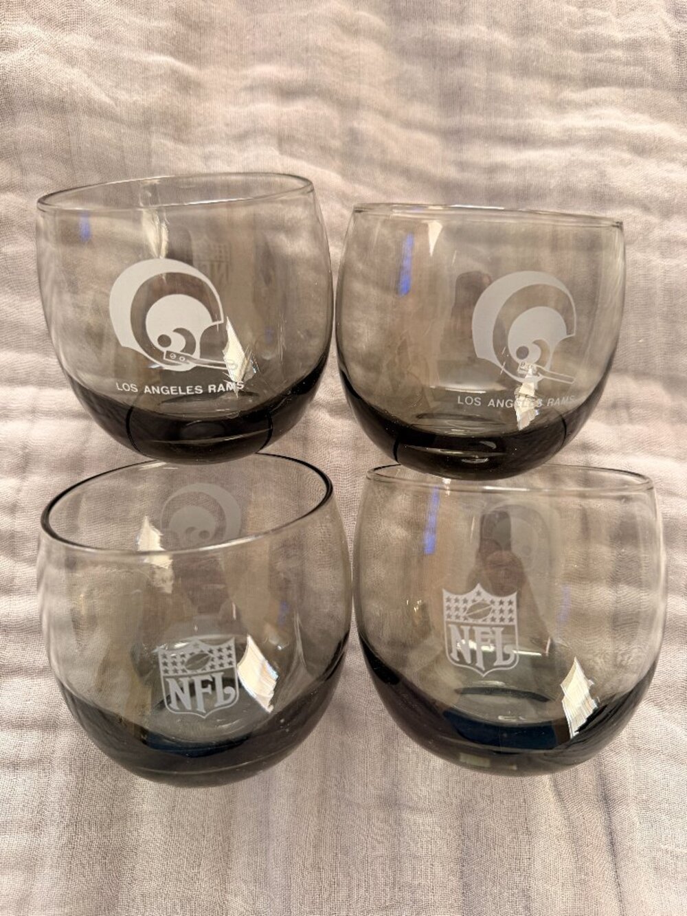 VTG - Smokey Glass LA RAMS Glasses - Set of 4